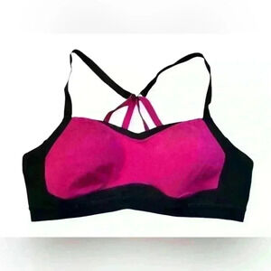 Brooks Sport Bra Medium 34 A/B FineForm Pink Lined J-Hook Adjustable 300603